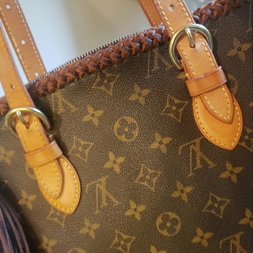 Louis Vuitton Brown Monogram Fringe Tote with Tan Straps - Picture 2 of 13